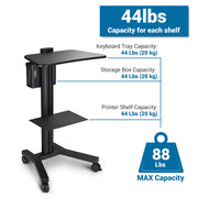 Yescom NexusX Compact Industrial Laptop Cart for Shop Floor Inspection Image