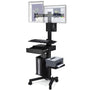 Yescom NexusX Industrial Computer Cart | Dual 32in, Power Strip, Lock Drawer Image
