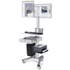 Yescom NexusX Industrial Computer Cart | Dual 32in, Power Strip, Lock Drawer