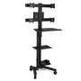 Yescom NexusX 4-Monitor PC Mobile Cart & AV Workstation 10-21" Screen, Black Image