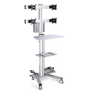 Yescom NexusX 4-Monitor PC Mobile Cart & AV Workstation 10-21" Screen, Silver Image