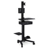 Yescom NexusX Rolling Computer Cart with Locking Metal Drawer