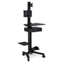 Yescom NexusX Rolling Computer Cart with Locking Metal Drawer, Black Image