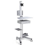 Yescom NexusX Rolling Computer Cart with Locking Metal Drawer, Silver Image