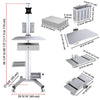 Yescom NexusX Rolling Computer Cart with Locking Metal Drawer