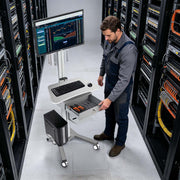 Yescom NexusX Rolling Computer Cart with Locking Metal Drawer Image