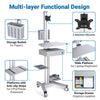Yescom NexusX Rolling Computer Cart with Locking Metal Drawer