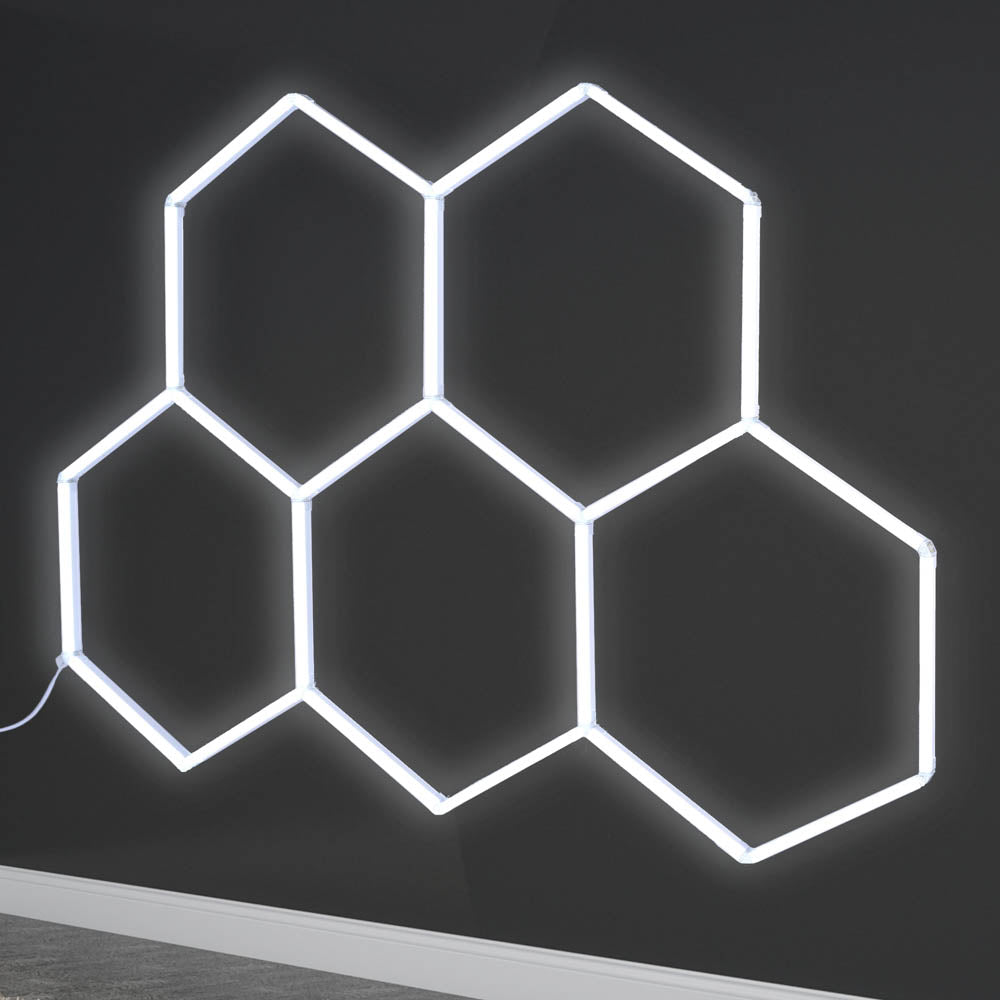 Yescom Hexagon Garage Light 5-Grids Ceiling/Wall Mount