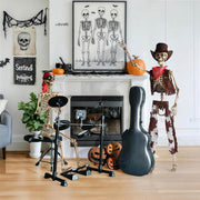 Yescom 5.6ft Skeleton Posable Halloween Decoration with Pirate, Cowboy, Day of Dead Costume Image