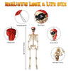 Yescom 5.6ft Skeleton Posable Halloween Decoration with Pirate, Cowboy, Day of Dead Costume