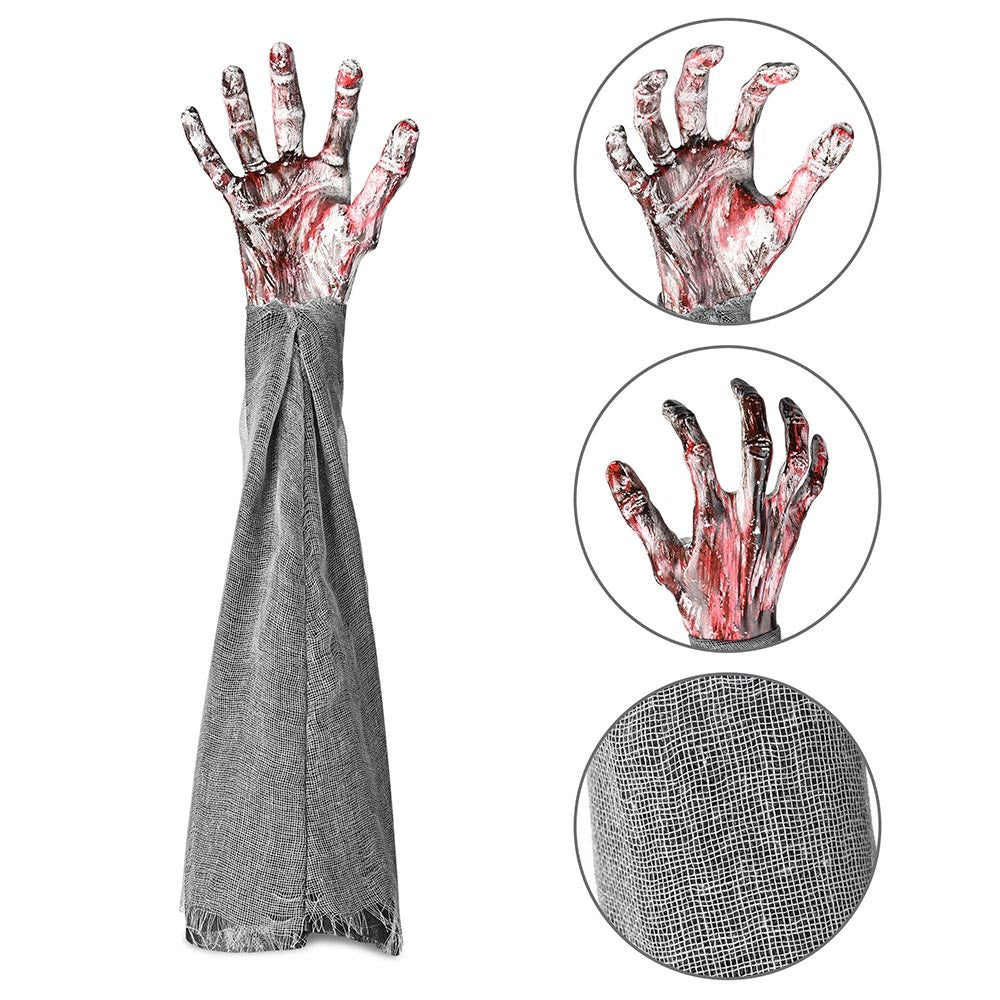 Yescom Halloween Decoration Props Zombie Hands with Lawn Stakes 4-Pair Image