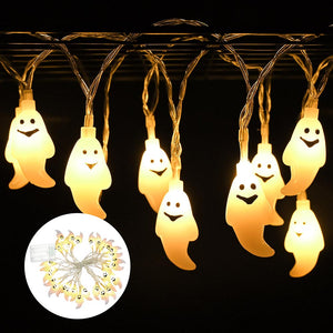 Yescom 15Ft Halloween String Light Spooky Ghost 30LEDs Image
