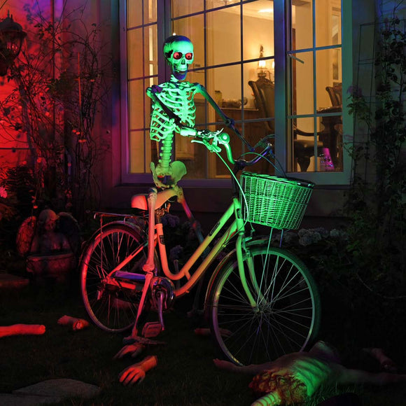 Yescom 5.4ft Poseable Skeleton with LED illumination Sound Activated Image
