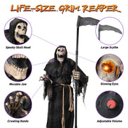 Yescom 6ft Grim Reaper Halloween Decoration Haunted House Props Image
