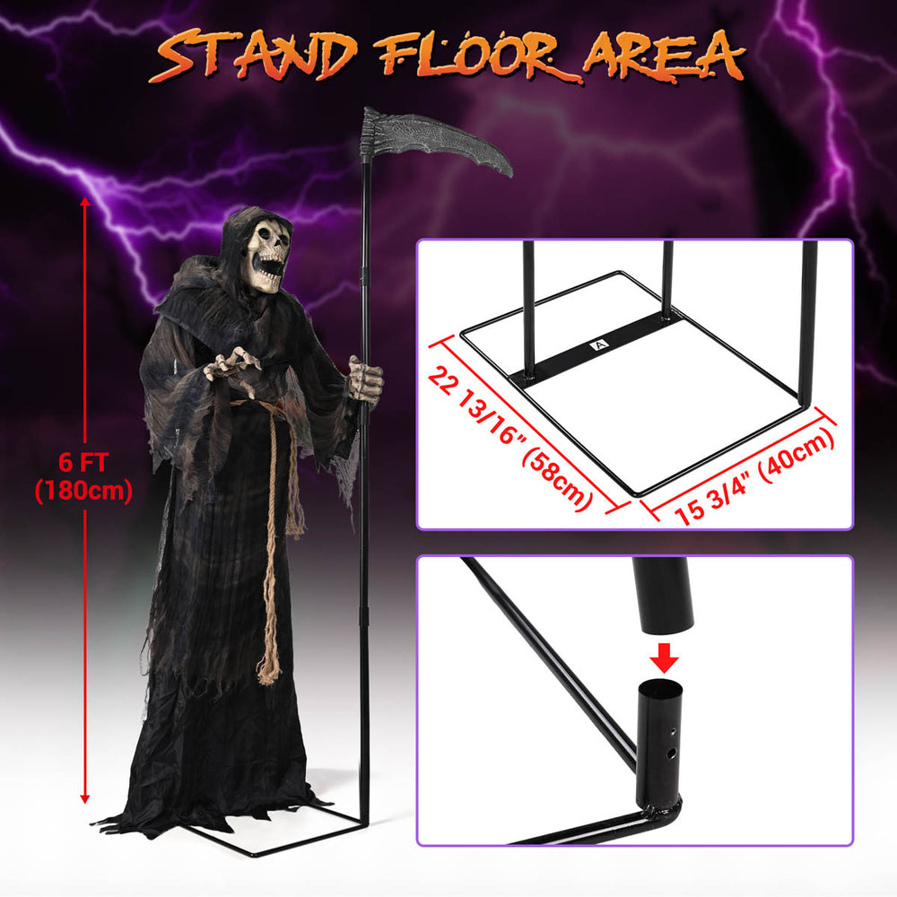 Yescom 6ft Grim Reaper Halloween Decoration Haunted House Props Image