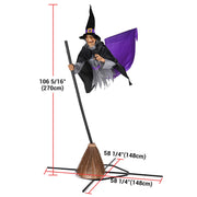 Yescom 9ft Halloween Yard Decoration Flying Witch Animatronic Image