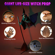 Yescom 9ft Halloween Yard Decoration Flying Witch Animatronic Image
