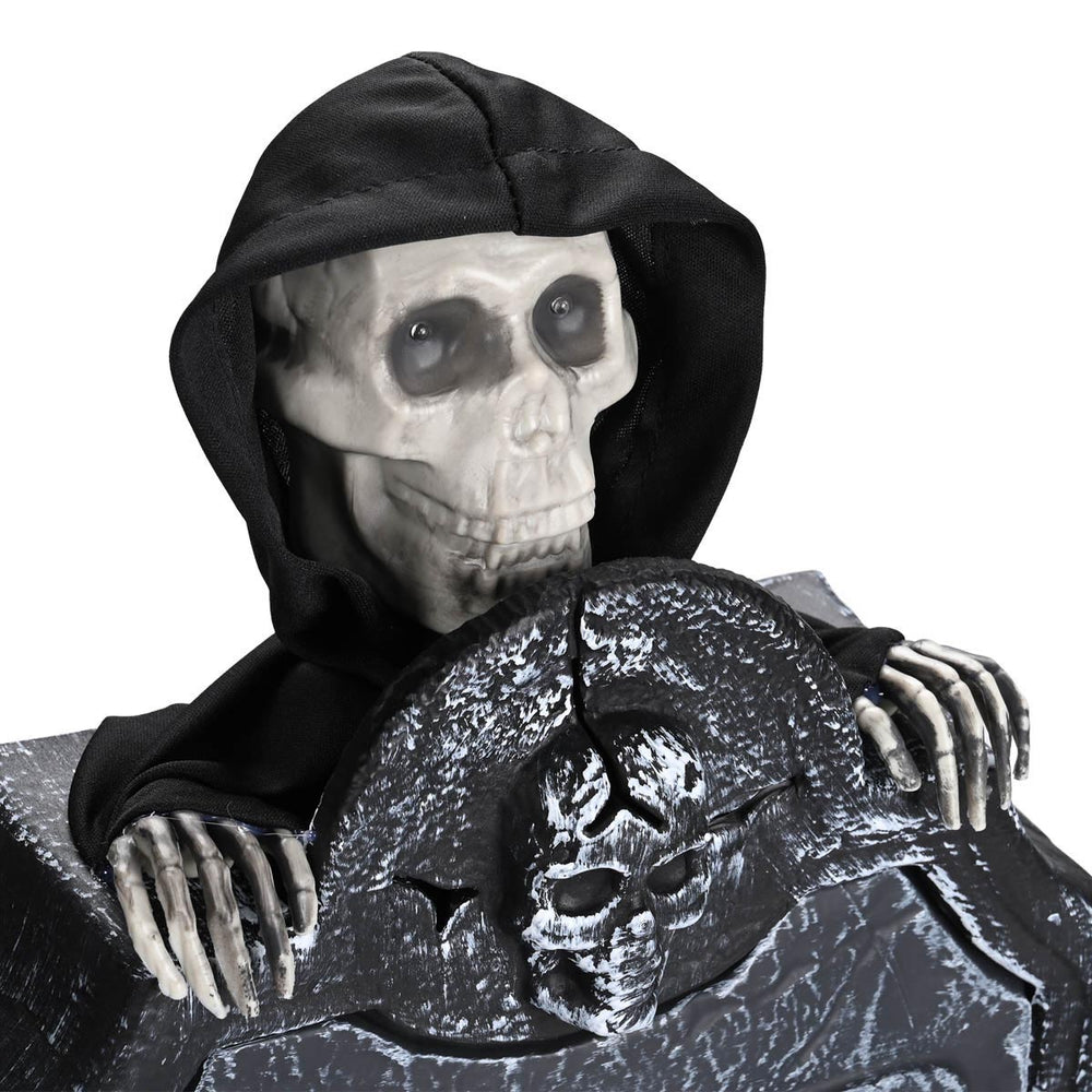 Yescom Tombstone with Groundbreaker Skeleton Halloween Animatronic Image