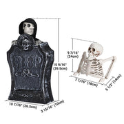 Yescom Tombstone with Groundbreaker Skeleton Halloween Animatronic Image