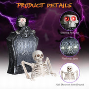 Yescom Tombstone with Groundbreaker Skeleton Halloween Animatronic Image