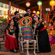 Yescom 5.6ft Skeleton Posable Halloween Decoration with Pirate, Cowboy, Day of Dead Costume Image