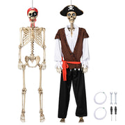 Yescom 5.6Ft Halloween Skeleton Set - Posable Pirate Captain & Crew Image