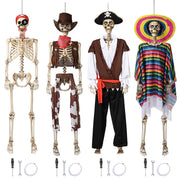 Yescom 4-Piece 5.6Ft Posable Life-Size Halloween Skeleton Crew Image