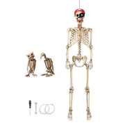 Yescom 5.6Ft Halloween Skeleton Set - Pirate with Vulture & Owl Image