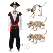 Yescom 5.6Ft Halloween Skeleton Set - Pirate Captain with Dog & Cat Image