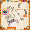 Yescom 5.6Ft Halloween Posable Skeletons with Vulture & Owl Combo