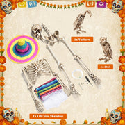 Yescom 5.6Ft Halloween Posable Skeletons with Vulture & Owl Combo Image