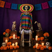 Yescom 5.6Ft Halloween Posable Skeletons with Vulture & Owl Combo Image