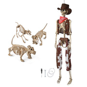 Yescom 5.6Ft Halloween Skeleton Set - Cowboy & Dog Image