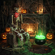 Yescom 5.6Ft Halloween Skeleton Set - Cowboy & Dog Image