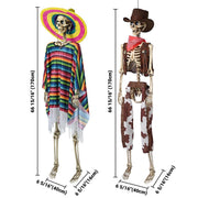Yescom 5.6Ft Posable Cowboy & Day of the Dead Halloween Skeletons Combo Image