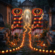 Yescom 5.6Ft Posable Halloween Skeleton with Marigold Fairy Lights Image