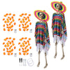 Yescom 5.6Ft Posable Halloween Skeletons & Marigold Light, Set of 2