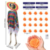 Yescom 5.6Ft Posable Halloween Skeletons & Marigold Light, Set of 2