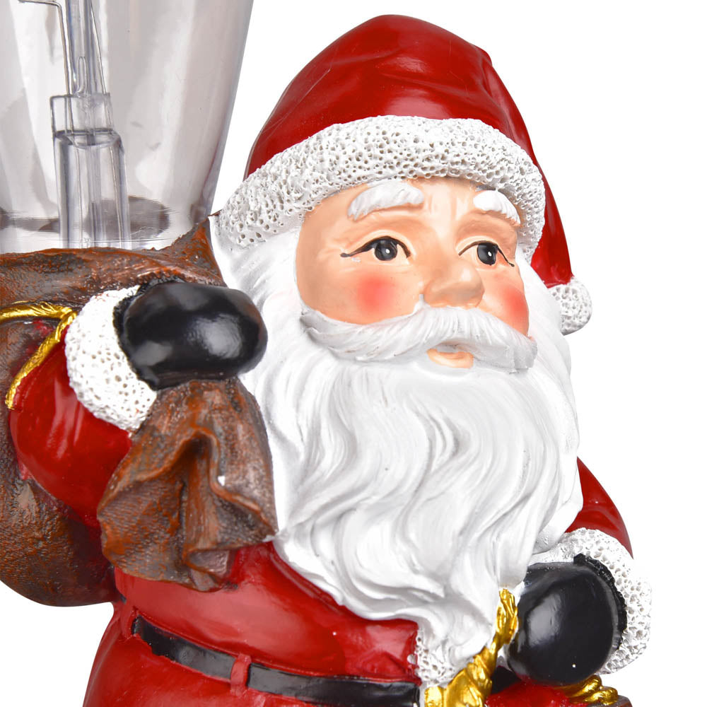 Yescom Set(2)Pre-lit Christmas Figurine Resin Santa Claus Carry Edison Bulb