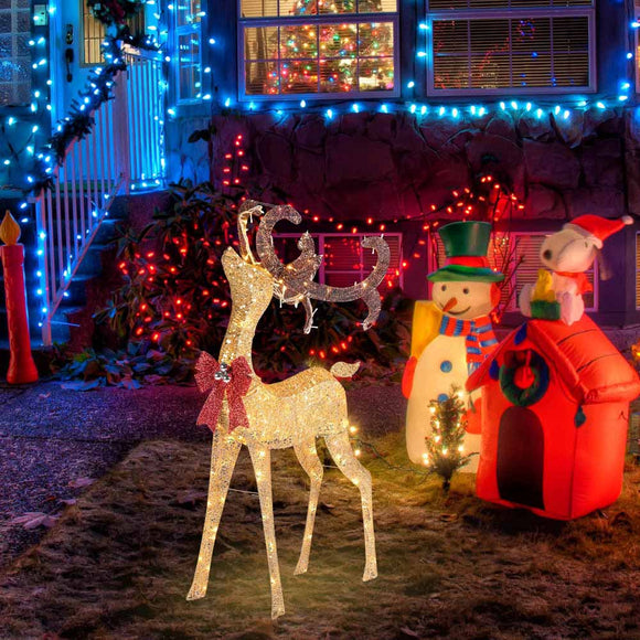 Yescom 3.6ft Outdoor Lighted Reindeer Decorations 1-piece(Buck) Image