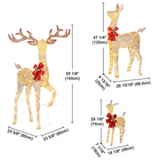 Yescom Outdoor Lighted Christmas Reindeer Family 3pcs Image