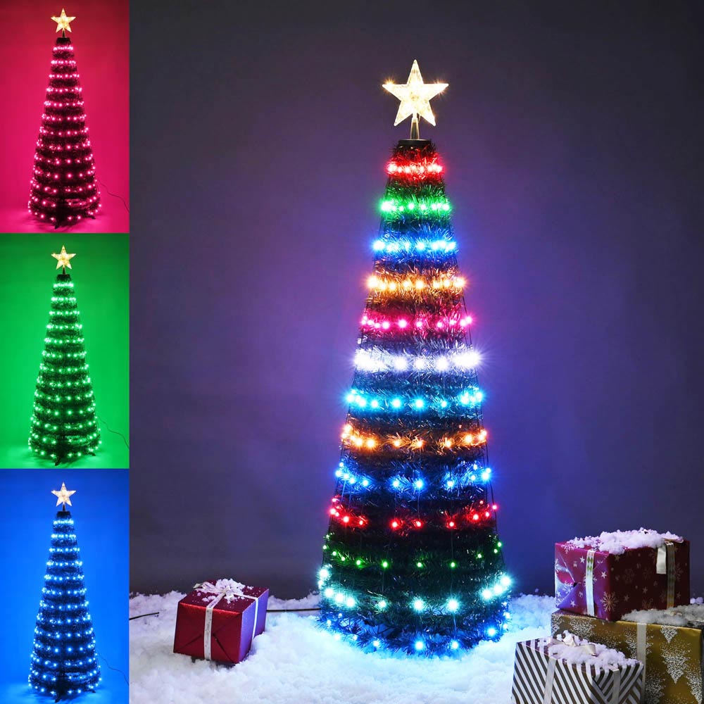 Yescom 5Ft RGB Christmas Tree Decoration Light Pop Up Christmas Tree  Bluetooth APP Remote Control Indoor Outdoor Festival Décor 