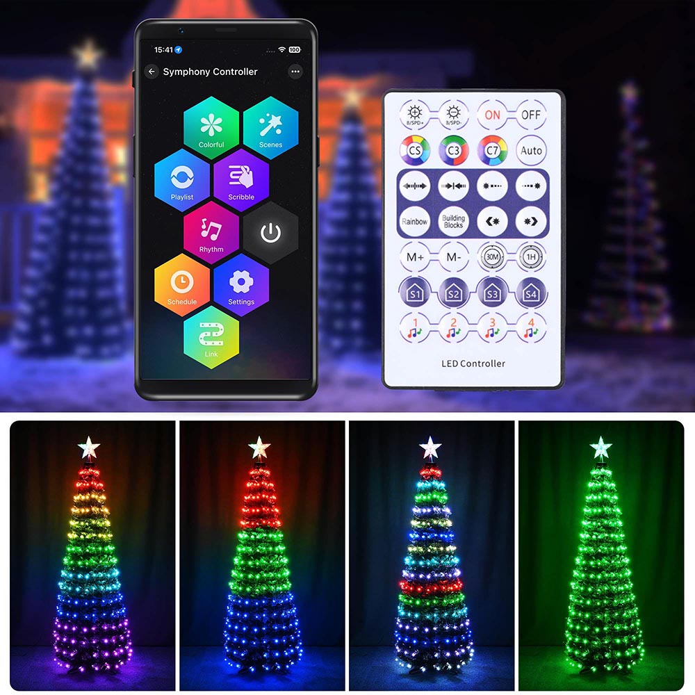 Yescom Pre-lit Artificial Christmas Tree Remote & APP Control