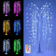 Yescom 5 Ft Lighted Willow Tree 216 LEDs Color Changing Christmas Decor Image