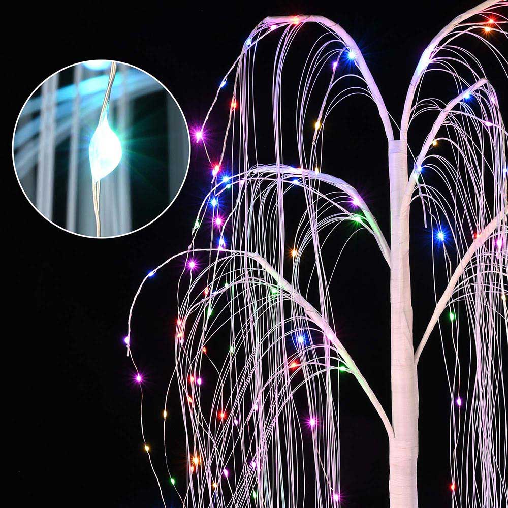 Yescom 5 Ft Lighted Willow Tree 216 LEDs Color Changing Christmas Decor Image