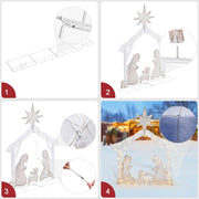 Yescom Pre-Lit Nativity Scene Xmas Decoration Holy Family 4ft 108 LEDs Image