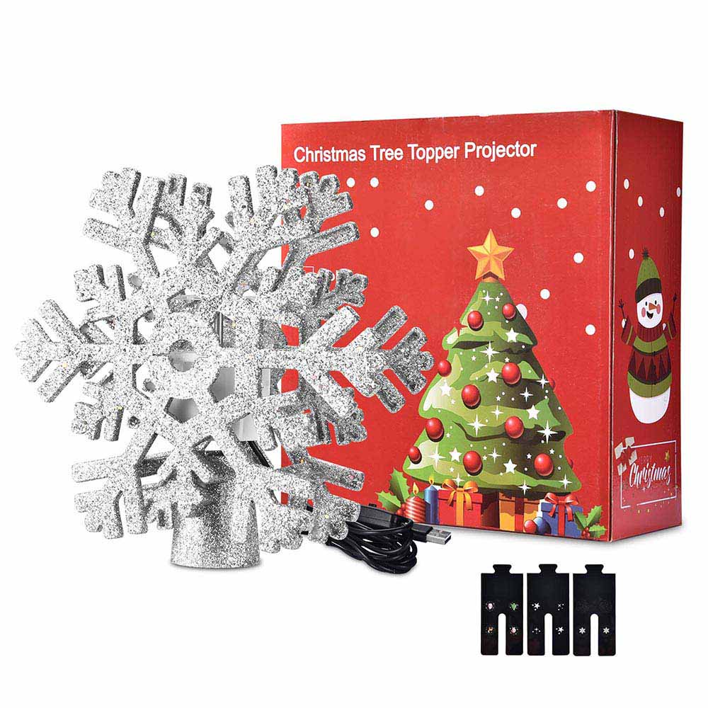 Yescom Christmas Tree Topper Light Projector 3-Films, Snowflake Image