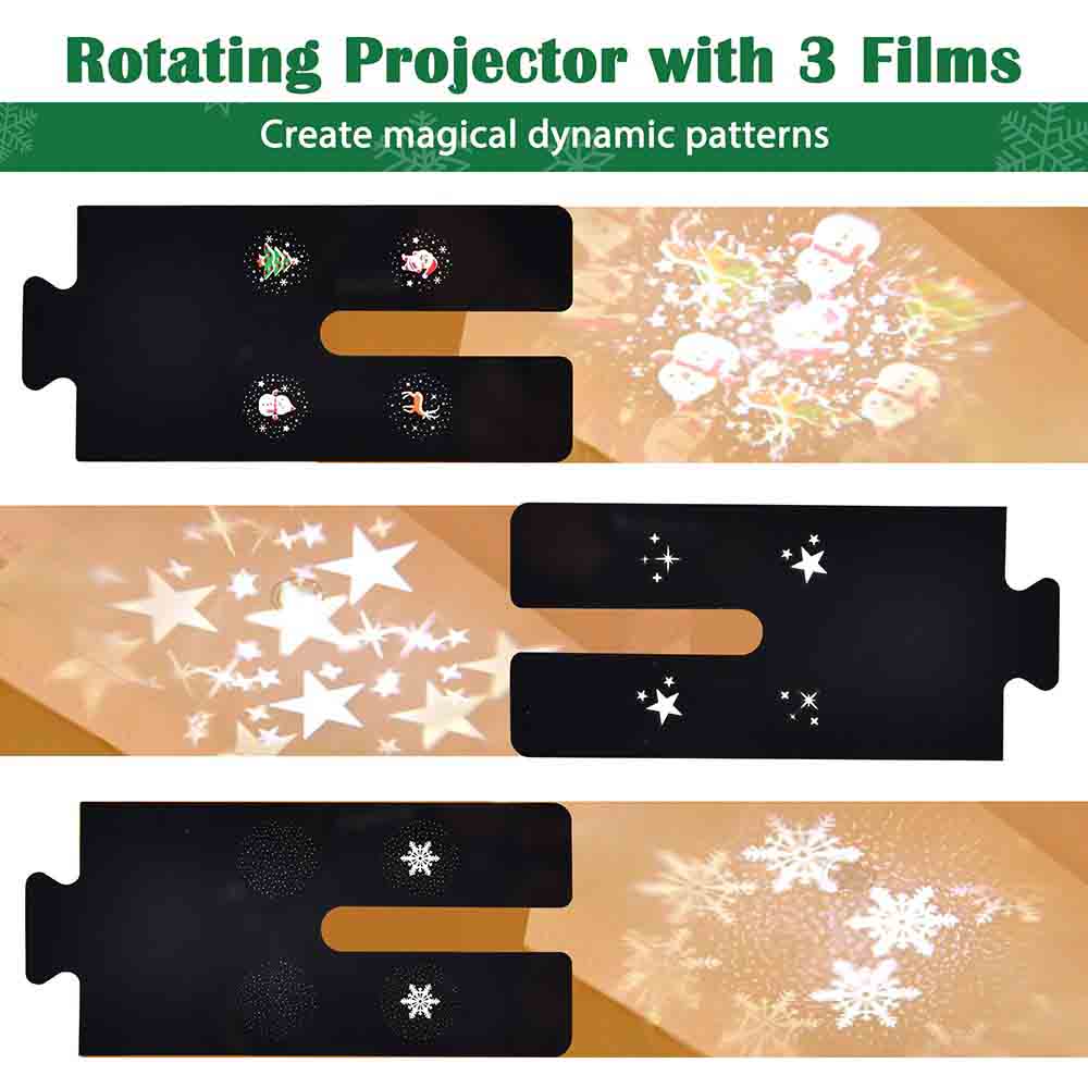 Yescom Christmas Tree Topper Light Projector 3-Films Image