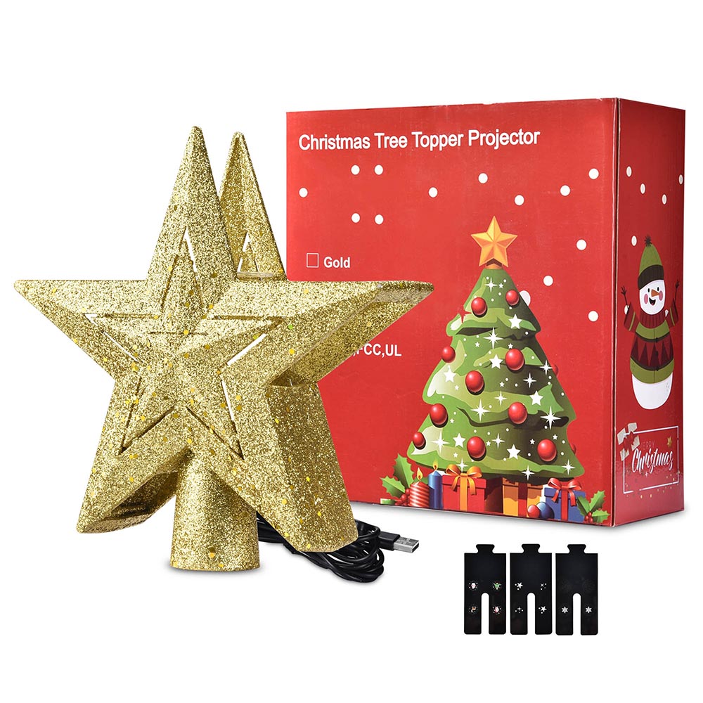 Yescom Christmas Tree Topper Light Projector 3-Films, Star Image