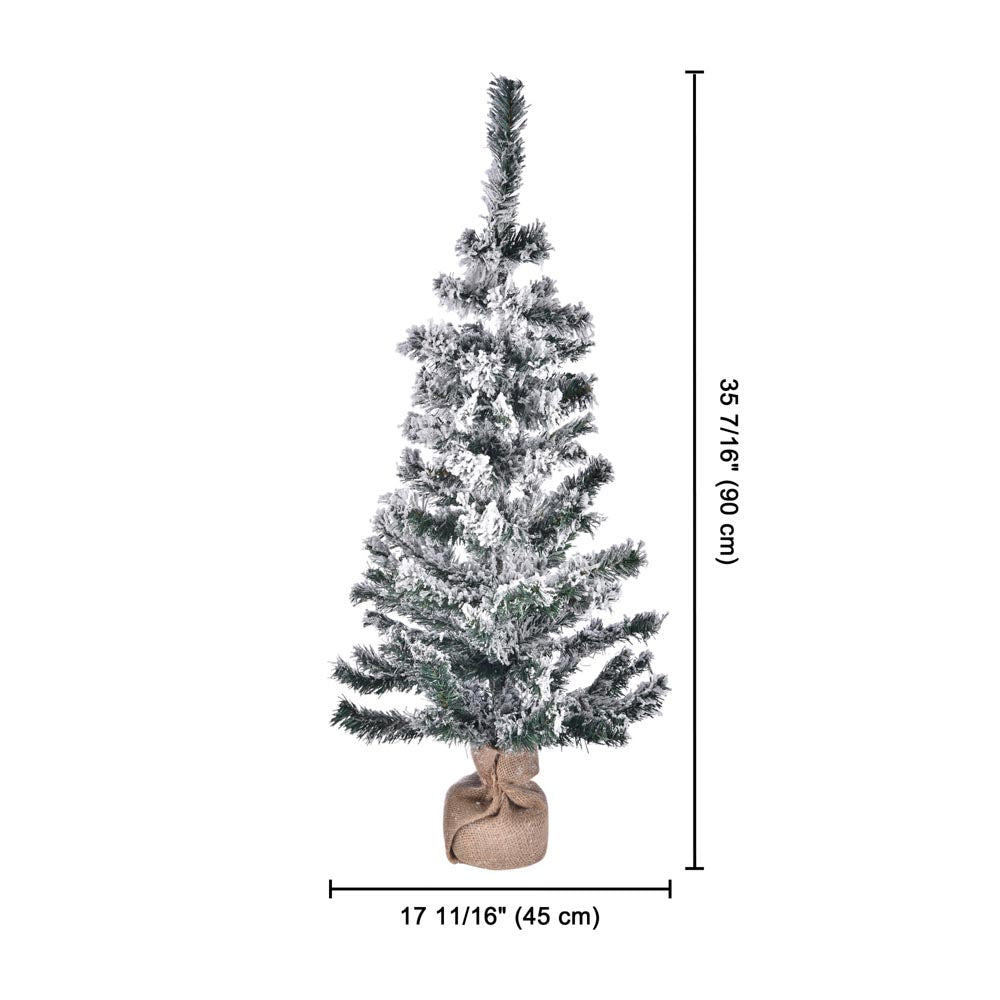 Yescom 3 feet White Flocked Christmas Tree Decor Image